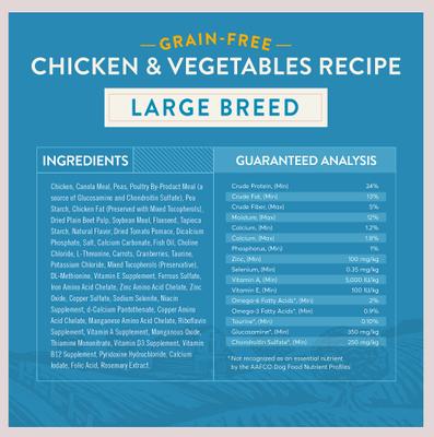 Large Breed Chicken & Vegetables Recipes Grain-Free Dry Dog Food, 30-lb bag