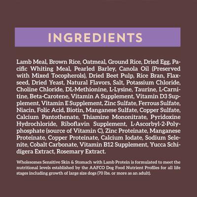 Paquete: Alimento seco para perros Wholesomes Sensitive Skin & Stomach con proteína de cordero + Sensitive Skin & Stomach con proteína de salmón