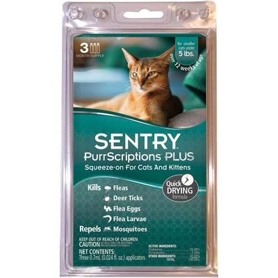 Tratamiento localizado contra pulgas y garrapatas PurrScriptions para gatos de menos de 2,2 kg (3 dosis) (suministro para 3 meses)
