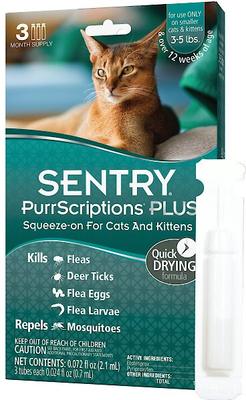 PurrScriptions Flea & Tick Spot Treatment for Cats, under 5 lbs, 3 Doses (3-mos. supply)