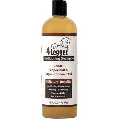 Champú acondicionador para perros con cedro, menta y aceite de coco orgánico, botella de 16 onzas líquidas