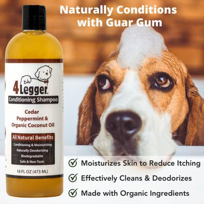 Champú acondicionador para perros con cedro, menta y aceite de coco orgánico