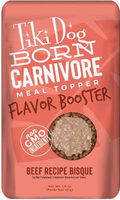 Born Carnivore Flavor Booster Chicken Bisque Non-GMO Wet Dog Food Topper, 1.5-oz pouch, case of 12