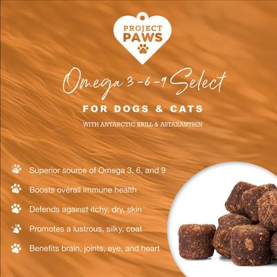 Omega 3-6-9 Select Grain-Free Skin & Coat Support Dog Supplement Chews, 120 count