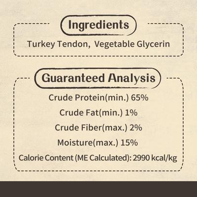 Natural Turkey Tendon Rope Natural Dog Chew Treat, Large, 10 count