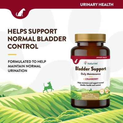 Bladder Support Plus Cranberry Chewable Tablets Urinary Supplement for Dogs, 60 count
