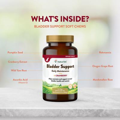 Bladder Support Plus Cranberry Chewable Tablets Urinary Supplement for Dogs, 60 count