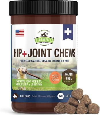 Hip + Joint Chews Grain-Free Dog Supplement, 120 count