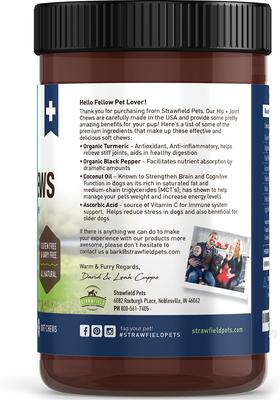 Hip + Joint Chews Grain-Free Dog Supplement, 120 count