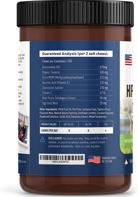 Hip + Joint Chews Grain-Free Dog Supplement, 120 count