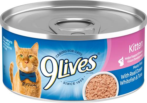 Meaty Pate with Real Ocean Whitefish & Tuna Pate Wet Kitten Food, 5.5-oz can, case of 24