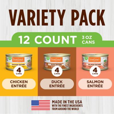 Chicken, Duck & Salmon Entree Variety Pack Grain-Free Flaked Wet Cat Food, 3-oz can, case of 12