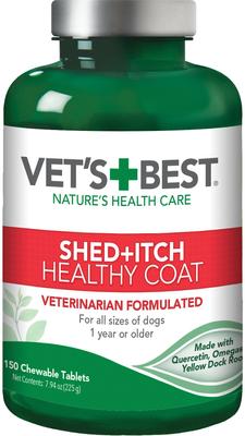 Shed+Itch Healthy Coat Chewable Tablets Skin & Coat Supplement for Dogs, 150 count