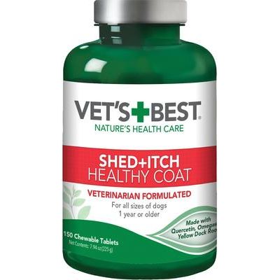 Comprimidos masticables Shed+Itch Healthy Coat, suplemento para la piel y el pelaje de perros, 150 comprimidos