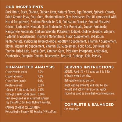 Duck Entree Grain-Free Flaked Wet Cat Food, 5.5-oz can, case of 12