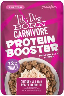 Born Carnivore Protein Booster Chicken & Duck Recipe in Broth Grain-Free Dog Food Topper, 2.1-oz pouch, case of 12