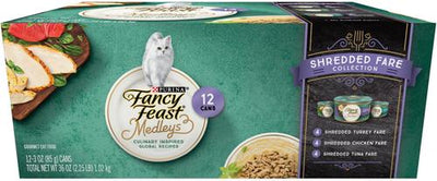 Medleys Shredded Fare Collection Pack Canned Cat Food, 3-oz, case of 12