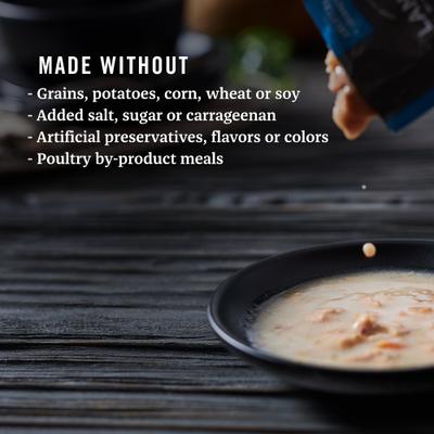 Landmark Broths Salmon, Tomatoes & Kale Recipe Wet Cat Food Complement Pouches, 1.4-oz case of 16