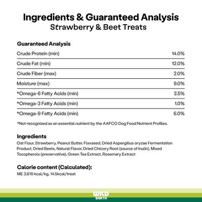 Snacks crujientes de proteína para perros con sabor a fresa y remolacha Koji, bolsa de 5 oz