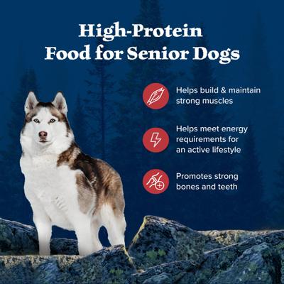 Wilderness Rocky Mountain Recipe Senior High Protein Natural Red Meat & Grain Dry Dog Food, 28-lb bag