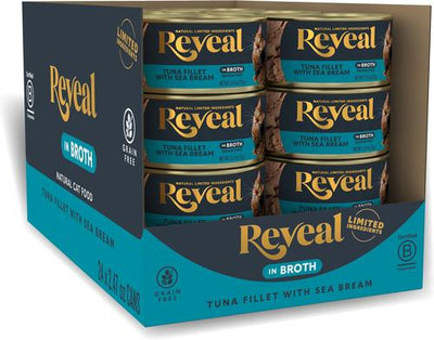 Natural Grain-Free Tuna with Sea Bream in Broth Flavored Wet Cat Food, 2.47-oz can, case of 24