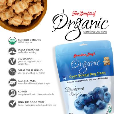 Organic Blueberry Oven Baked Dog Treats, 14-oz bag