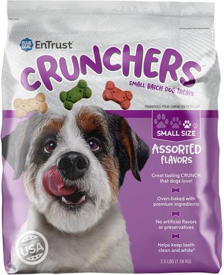 EnTrust Crunchers - Galletas crujientes surtidas para perros, tamaño pequeño, bolsa de 3.5 lb