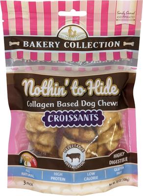 Nothin' To Hide Bakery Collection Croissant 3-inch Beef Flavor Dog Chews, 3 count