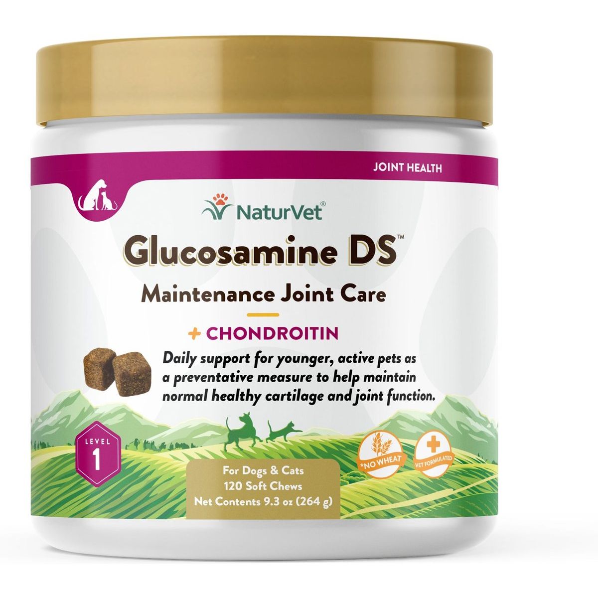 NaturVet Maintenance Joint Care Glucosamine DS, masticables blandos 120 unidades
