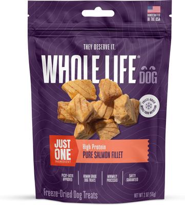 Just One Ingredient Pure Salmon Fillet Freeze-Dried Dog Treats, 2-oz bag