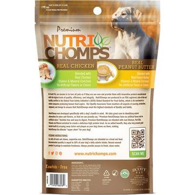 Mini golosinas Twist para perros con sabor a mantequilla de cacahuete, 10 unidades