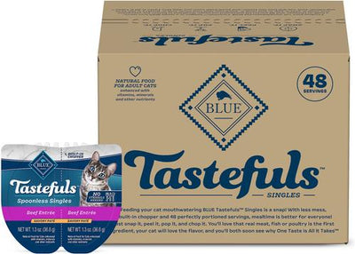 Tastefuls Spoonless Singles Beef Entrée Pate Adult Cat Food, 2.6-oz cup, case of 24