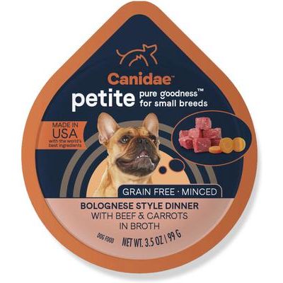 PURE Petite All Stages Small Breed Pottage Style Dinner con bandejas de comida húmeda para perros de raza pequeña con pato y calabaza, 3.5 oz, caja de 12