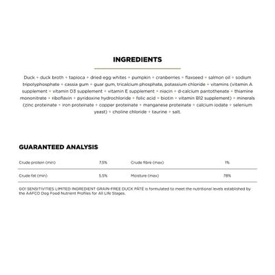 Sensitivities Limited Ingredient Grain-Free Duck Pate Dog Food, 12.5-oz, case of 12