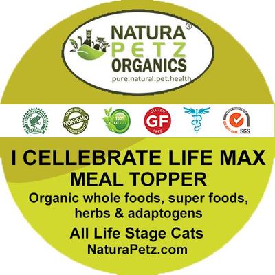 I CELLEBRATE LIFE MAX MEAL TOPPER- Antioxidant Cellular Boost + Adjunctive Lipoma Support* Cat Supplement, 4-oz jar