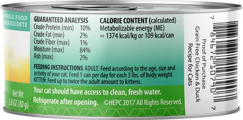 Grain-Free Chicken & Duck Recipe Canned Cat Food, 2.8-oz, case of 24