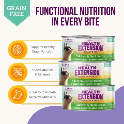 Grain-Free Chicken & Duck Recipe Canned Cat Food, 2.8-oz, case of 24