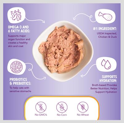 Grain-Free Chicken & Duck Recipe Canned Cat Food, 2.8-oz, case of 24