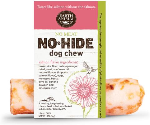 No-Hide Small Roll Long Lasting Natural Rawhide Alternative No Salmon Vegetarian Recipe Dog Chew Treat