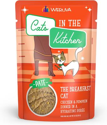 Cats in the Kitchen The Breakfast Cat with Chicken & Pumpkin Grain-Free Cat Food Pouches, 3-oz pouch, case of 12