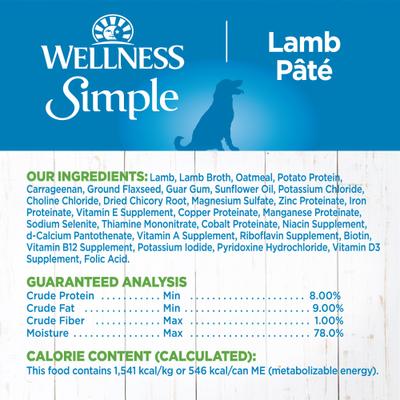 Simple Limited Ingredient Diet Lamb & Oatmeal Formula Canned Dog Food, 12.5-oz, case of 12