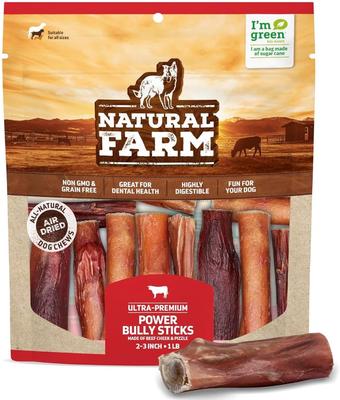 Power 2 to 3-in Beef Bully Sticks Dog Treats, 1-lb bag
