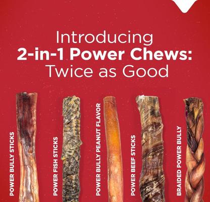 Power 2 to 3-in Beef Bully Sticks Dog Treats, 1-lb bag