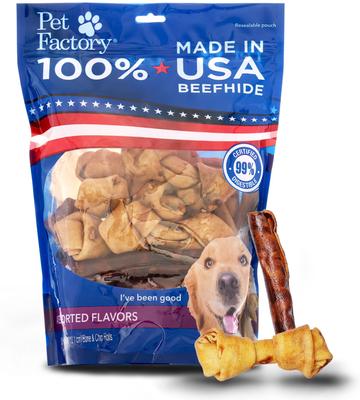 Beefhide 4 to 6-inch Beef & Chicken Flavored Dog Hard Chew Variety Pack, 25 count