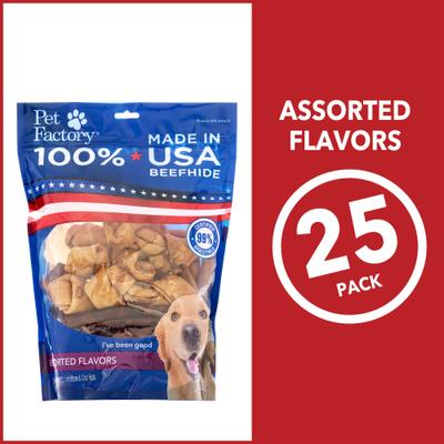 Beefhide 4 to 6-inch Beef & Chicken Flavored Dog Hard Chew Variety Pack, 25 count
