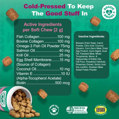 Duck Flavored Skin & Coat Dog Supplement, 225 count