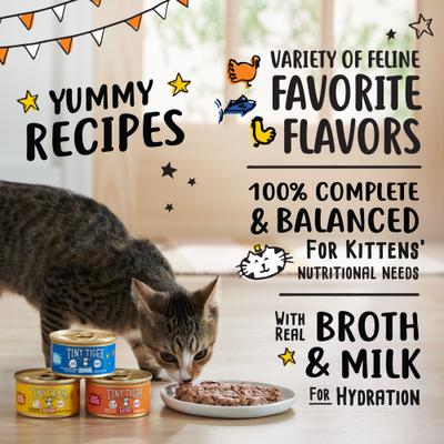 Kitten Pate Variety Pack Whitefish & Poultry Recipe Grain-Free Canned Cat Food, 3-oz can, case of 24