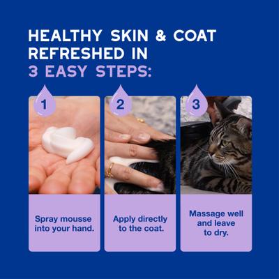 Mousse refrescante para gatos Skin & Coat SPA UltraSafe LowStress Refresh, sin enjuague, botella de 10 onzas líquidas