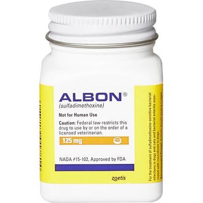 Comprimidos de sulfadimetoxina para perros y gatos, 30 comprimidos, 125 mg