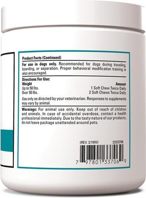 Anxiety & Stress Calming Support Soft Chews Dog Supplement, 120 count